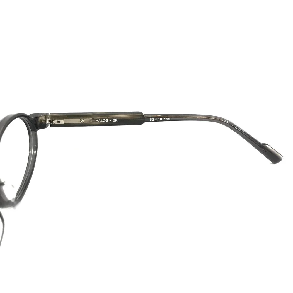 Etnia Barcelona Eyeglasses Frames HALOS BK Black Gray Oval Full Rim 53-16-138